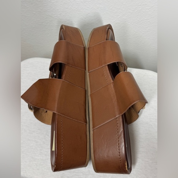 Dolce Vita Cici Slide Platform Brown Faux Leather Buckle Open Toe Sandals Size 7 - Picture 8 of 11